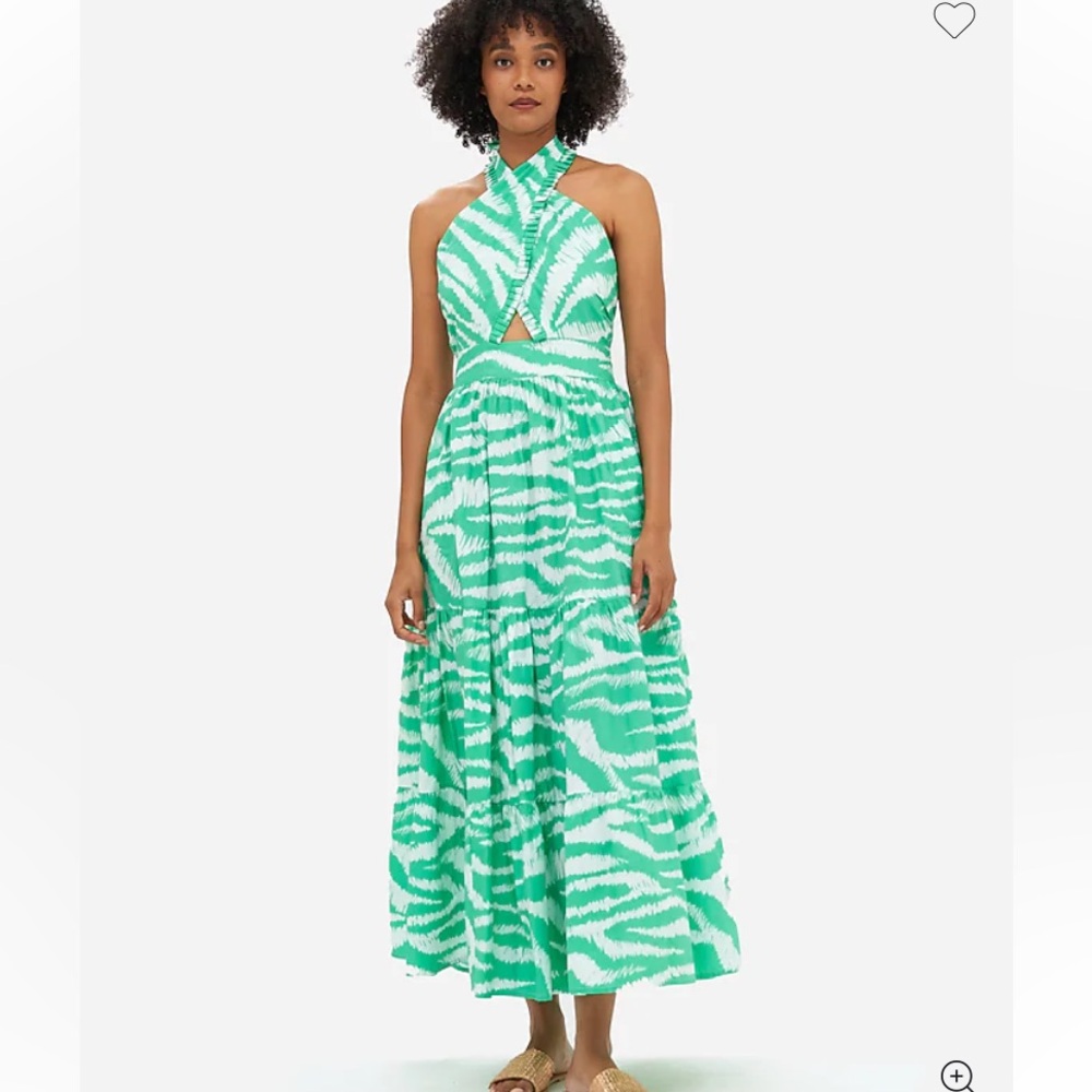 Oliphant Cross-Front Halter Poplin Maxi Dress - Picture 1 of 13